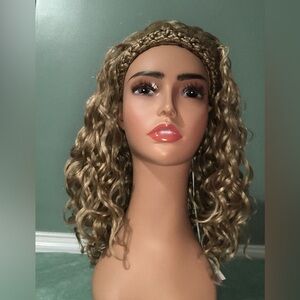 Paula Young wigs Spiral Curl Honey #16 Blonde Braided Headband Wig